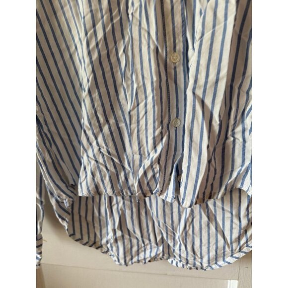 Calvin Klein women’s size small blue and white striped top - Picture 3 of 8